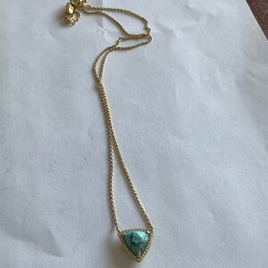 Stella & Dot Gold Necklace with Turquoise Pendant